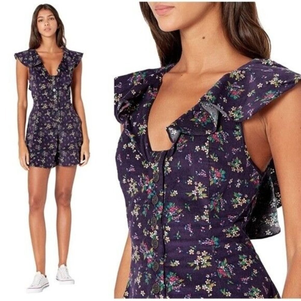 Floral Ruffle Sleeve Jumpsuit